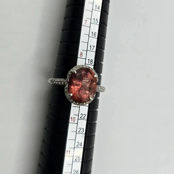 BBJ Sterling Silver 925 Red & White Cubic Zirconia Ring Size 9 - Picture 3 of 6
